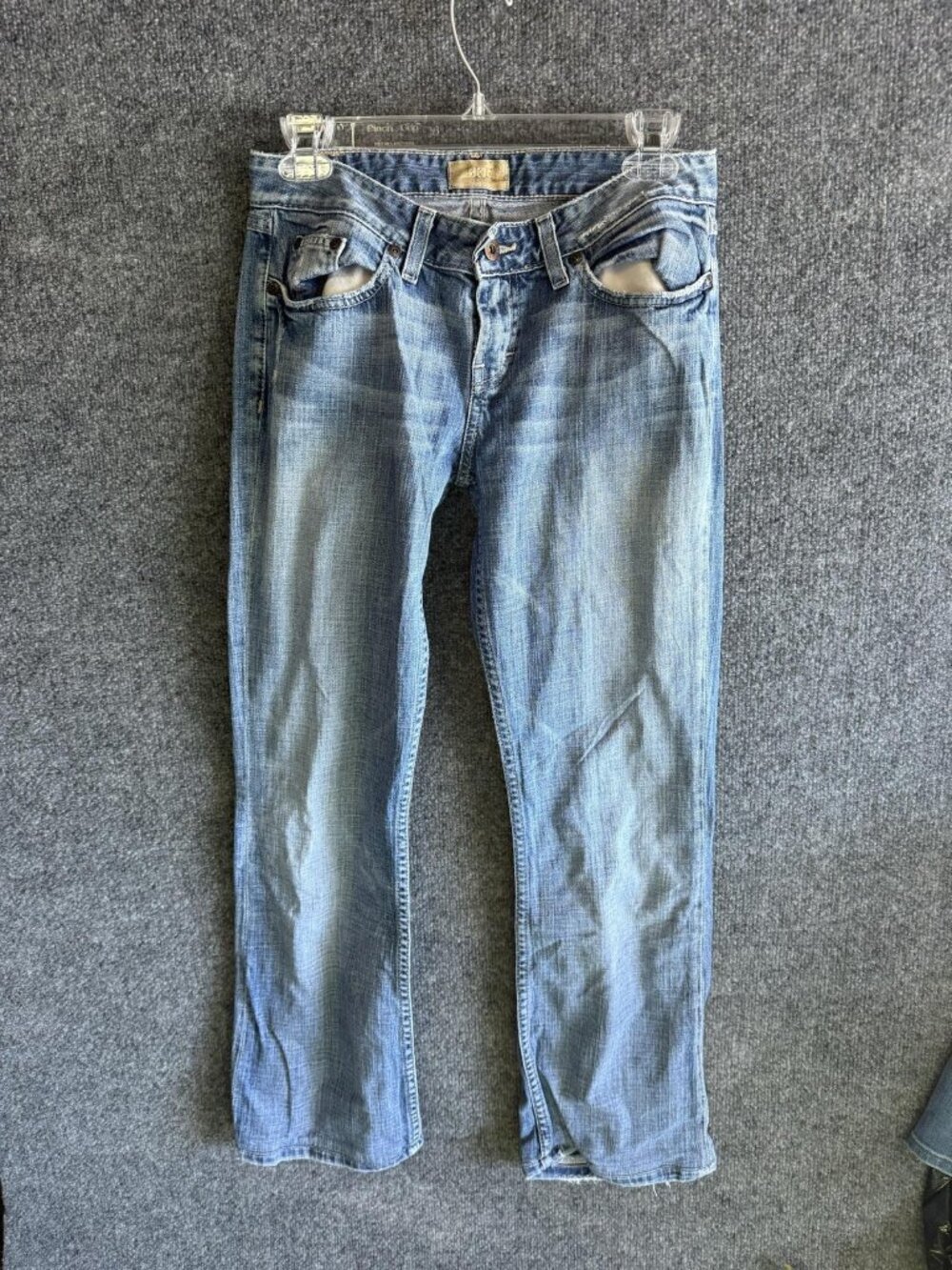 BKE Hannah Stretch Jeans Womens 28x31.5 Light Wash Blue Bootcut Distressed Denim